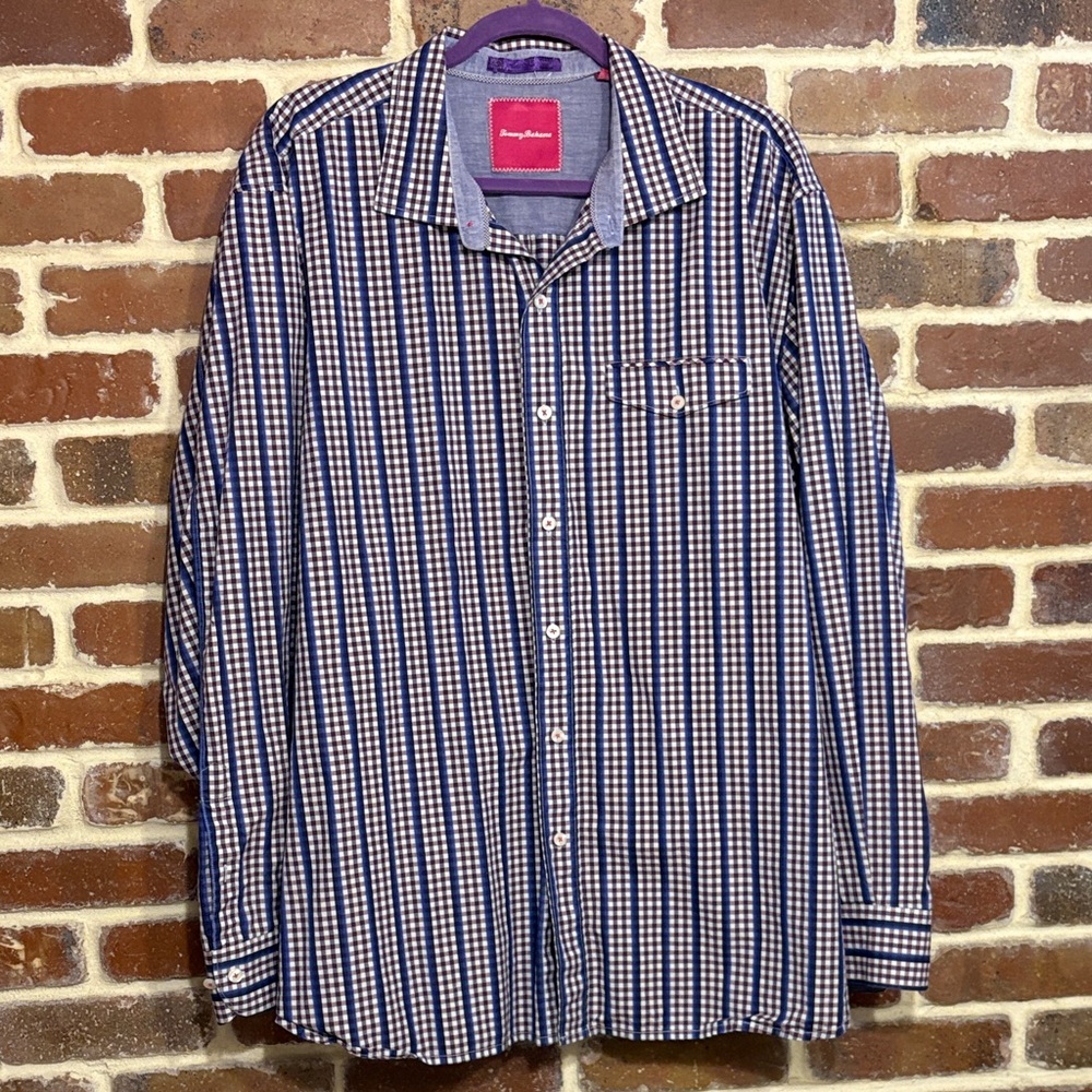 Tommy Bahama Plaid button down  Shirt size XXL